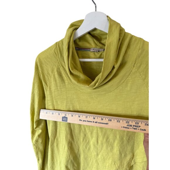Mod o doc Cowl Neck Lime Green Slub Knit Cotton Top Women's XS Long Sleeve - Picture 8 of 9
